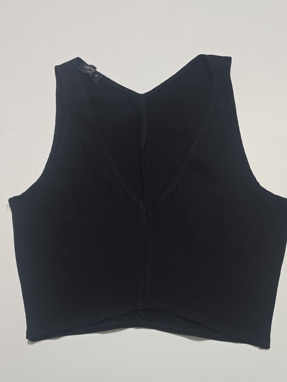 Naked Wardrobe Ribbed Crop Top in Black Size XL